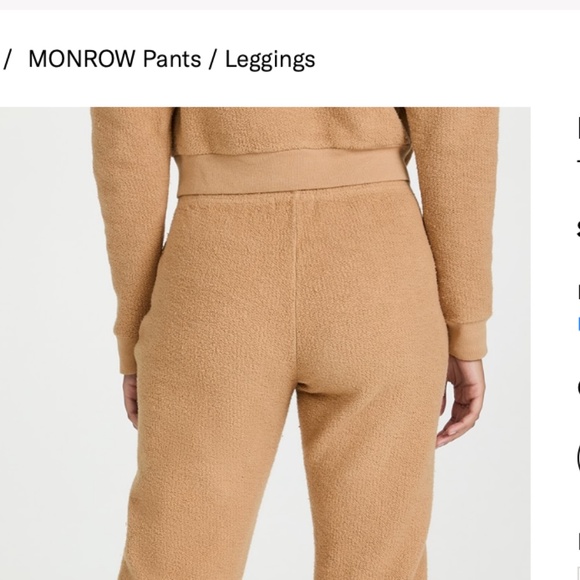 Monrow Teddy Fleece Slouchy Sweatpants in Latte color jogger sweat - Picture 5 of 12